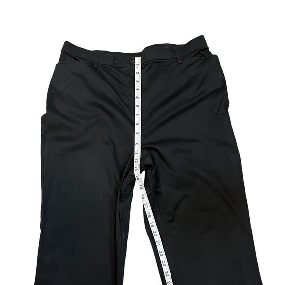 HAGGAR Black Wide Leg Cotton High Waist Dress Pant Trouser 16 - Picture 5 of 9